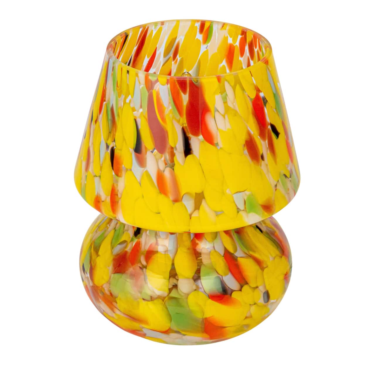 Hello Honey® 7.5" Multicolor Round Blown Glass Table Lamp with Inline Switch